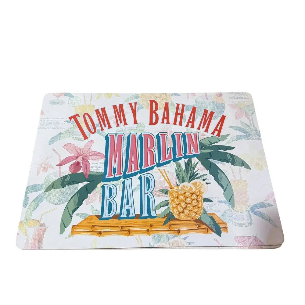 Tommy Bahama Marlin Bar Cork Back Placemats Set of 4 Tropical Pineapple 16x11.5